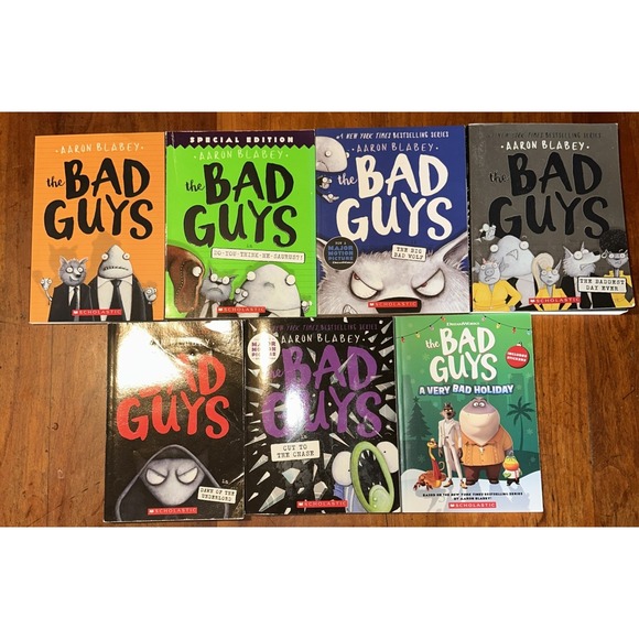 Other - The Bad Guys Books by Aaron Blabey Lot of 7 # 1, 7, 9-11, 13 & Holiday Book